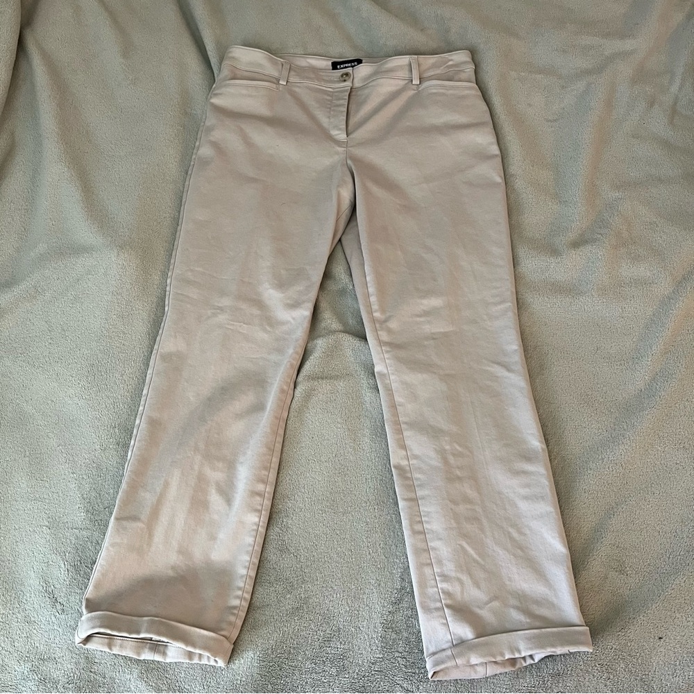 Express straight leg khakis